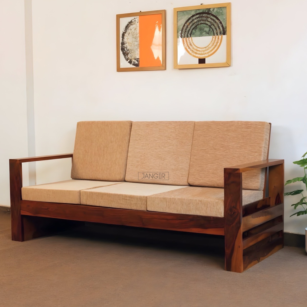 Elevate your living room with our Sleeker Solid wood sofa set, made with sheesham wood. Durable & budget-friendly perfect for modern home. Buy online / in-store near you in Bangalore