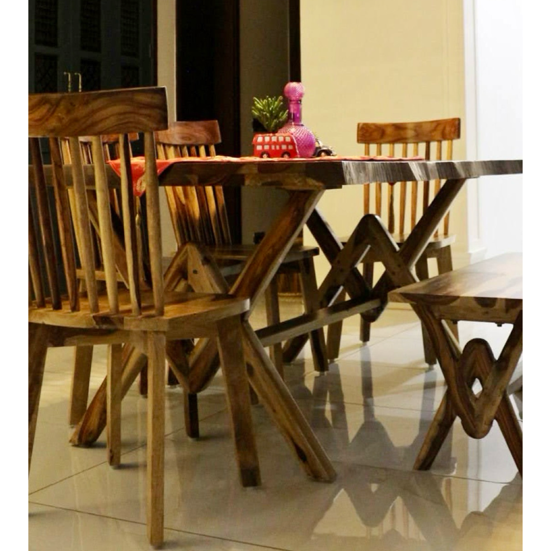Elevate your dining experience with our Customised Dining Table Set, crafted from premium Sheesham wood. Custom made dining table near you in Bangalore