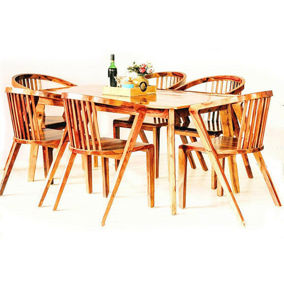 Elevate your dining space with our modern and designer Europa dining set, made from Sheesham wood. Buy six-seater or four-seater dining table today !