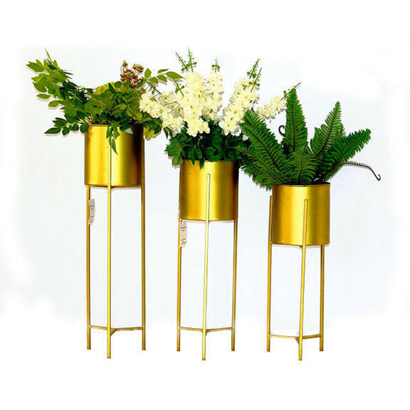 Brass Fininsh Planter Set of three.