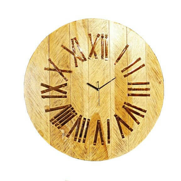 SALUTIYA CARVED WOODEN WALL CLOCK.