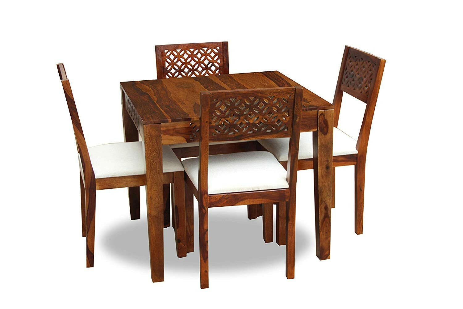 Elevate your dining room with our sheesham wood Amer Jali Dining Table Set Six and four Seater. Buy budget friendly dining tables near you in Bangalore