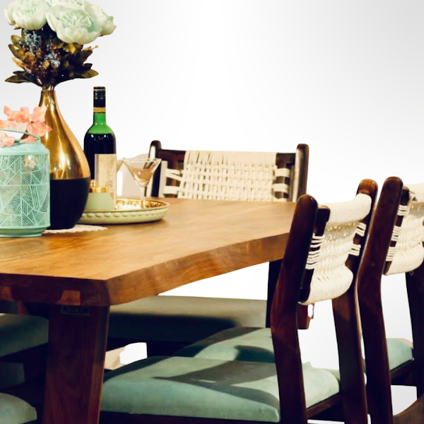 upgrade your dining area with our Natural Live edge Dining Table, made with Premium sheesham wood. Shop Luxury six seater Dining Tables near you in Bangalore