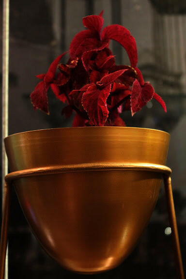 Copper Finish Metal Planter.