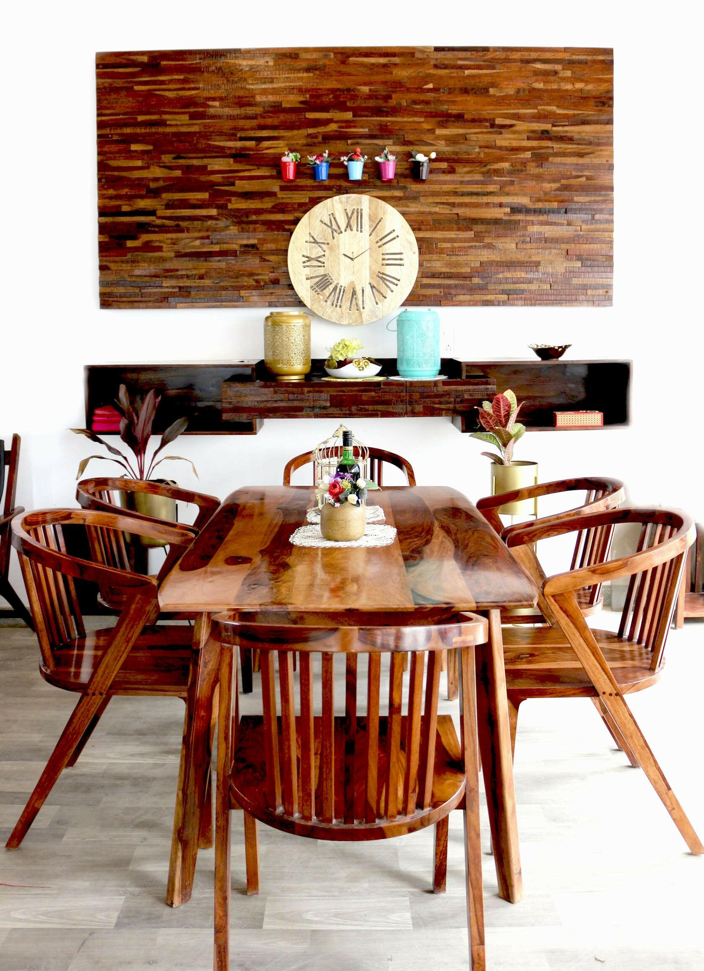 Elevate your dining space with our modern and designer Europa dining set, made from Sheesham wood. Buy six-seater or four-seater dining table today !