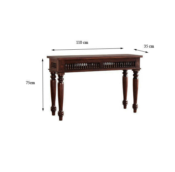 Elevate your living room or entryway with our elegant Solid Sheesham Wood Slim Console Table. Shop wooden console table now for timeless style and durability.