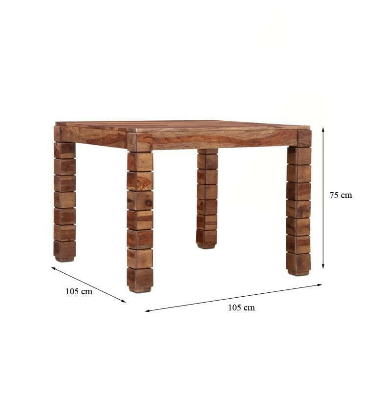Upgrade your dining space with our stylish Cubic Dining Set. Crafted from solid Sheesham wood. Buy 4 and 6-seater designer dining table set today