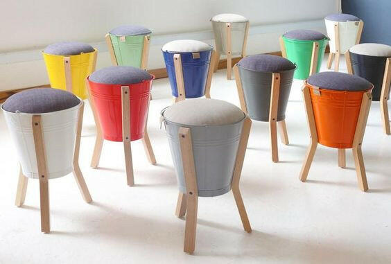 Bucket stool set.