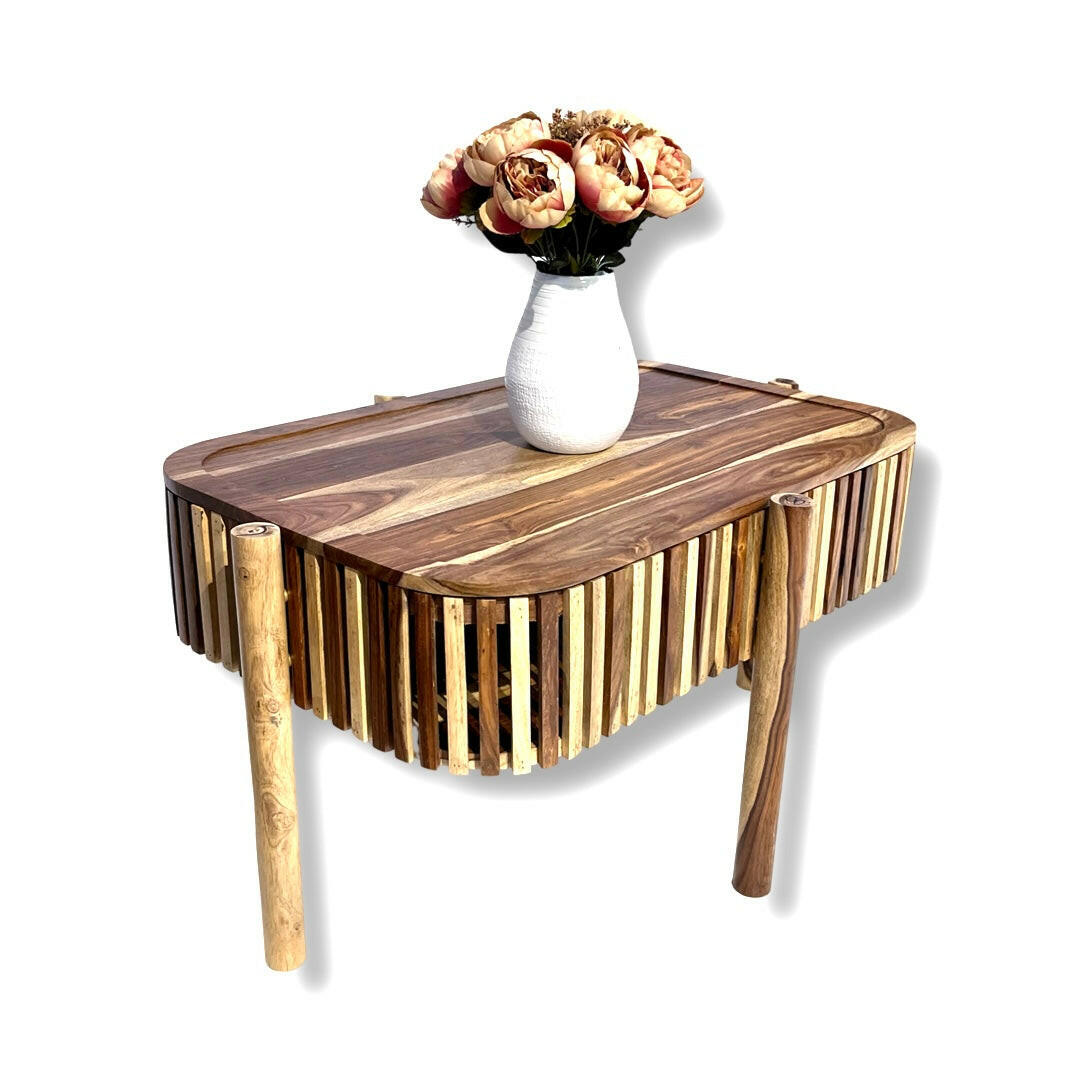 Elevate your space with our sheesham wood Silver grills coffee table with storage. Shop our designer center tables near you in Bangalore