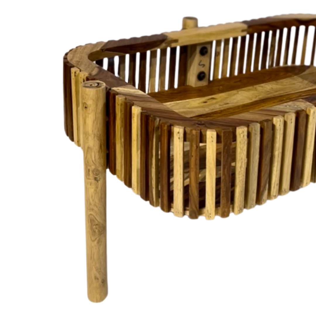 Elevate your space with our sheesham wood Silver grills coffee table with storage. Shop our designer center tables near you in Bangalore