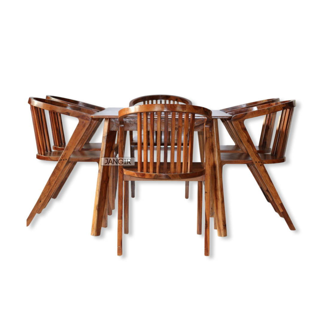 Elevate your dining space with our modern and designer Europa dining set, made from Sheesham wood. Buy six-seater or four-seater dining table today !