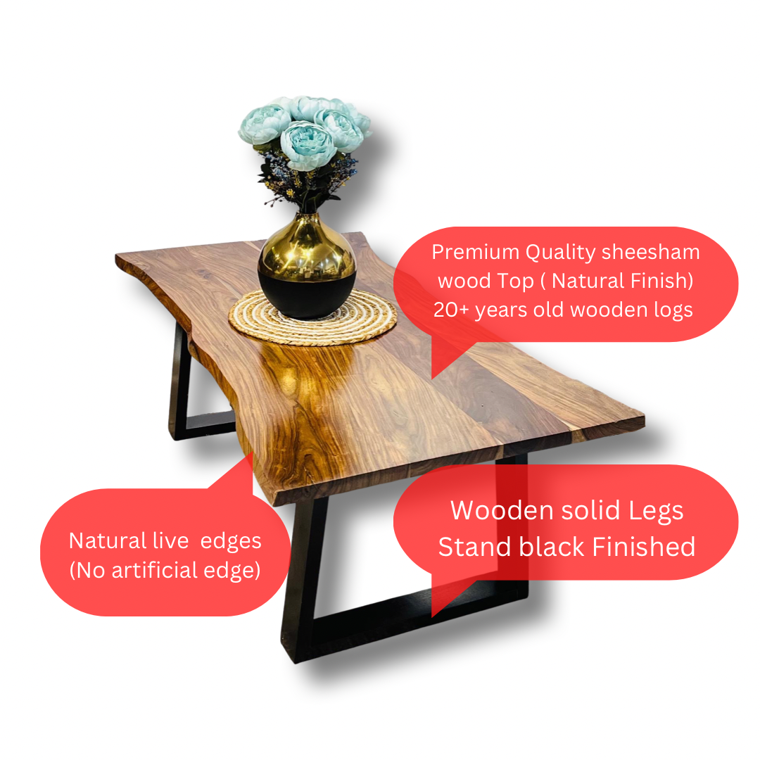 Discover elegant A grade sheesham wood live edge coffee tables for your living room. Shop modern center table near you in Bangalore and enhance your space!