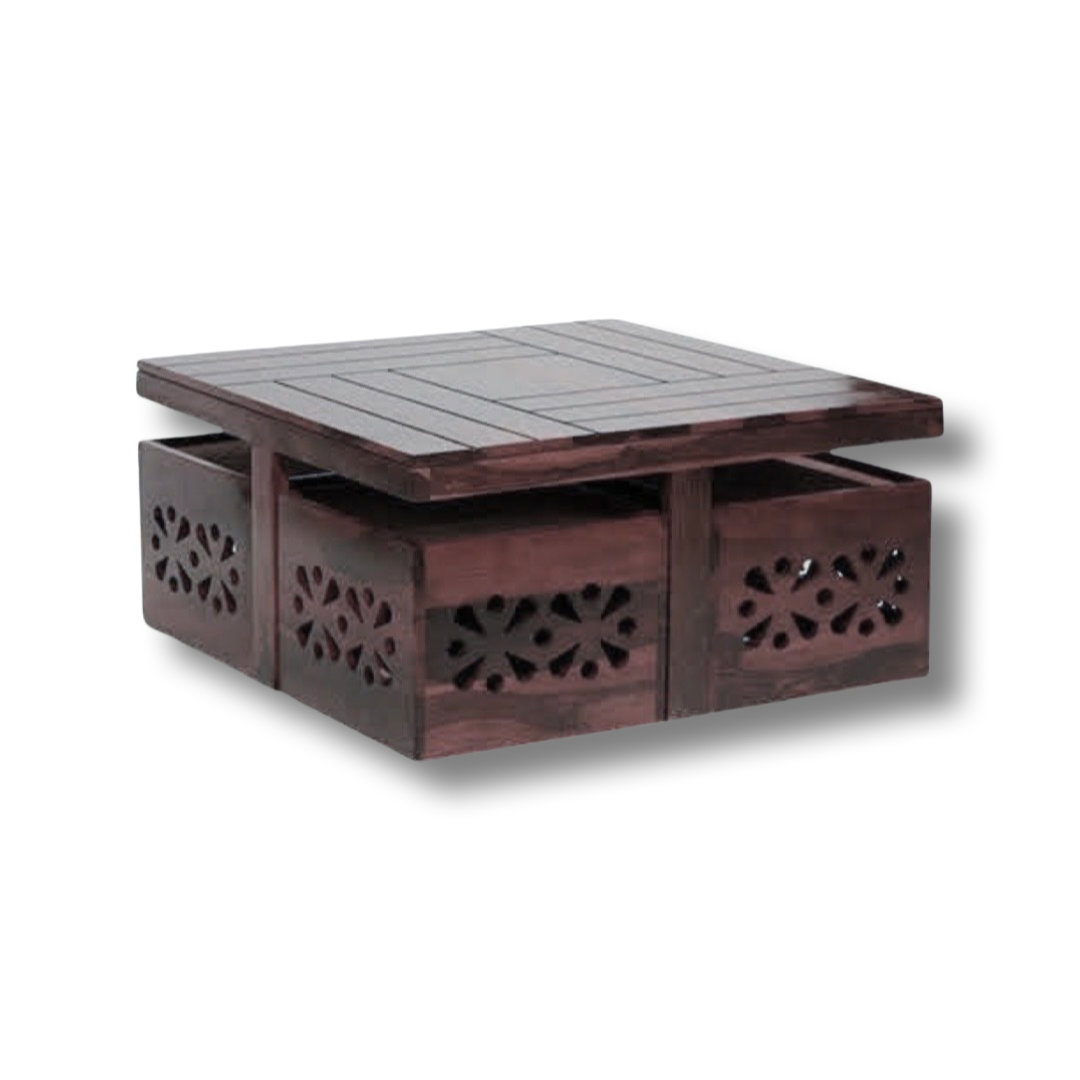 coffee table with stools, center table, designer Coffee table, center table for living room, wooden center table, center table for sofa, coffee tables for living room, modern coffee table Bangalore