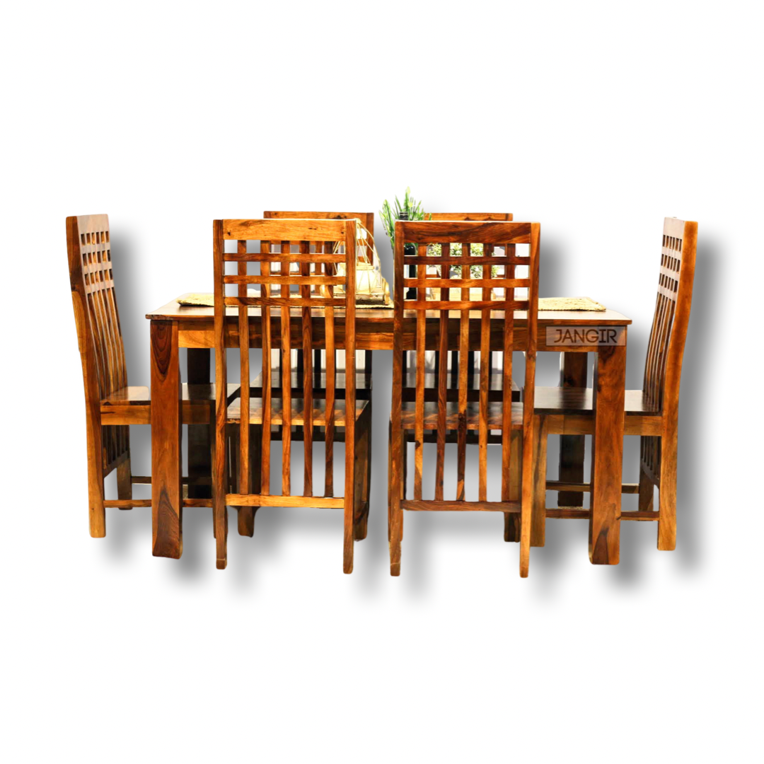 Elevate your dining experience with our Avan Solid Wood Dining Set Six Seater, made with sheesham wood. Shop Budget friendly dining table near you in Bangalore!