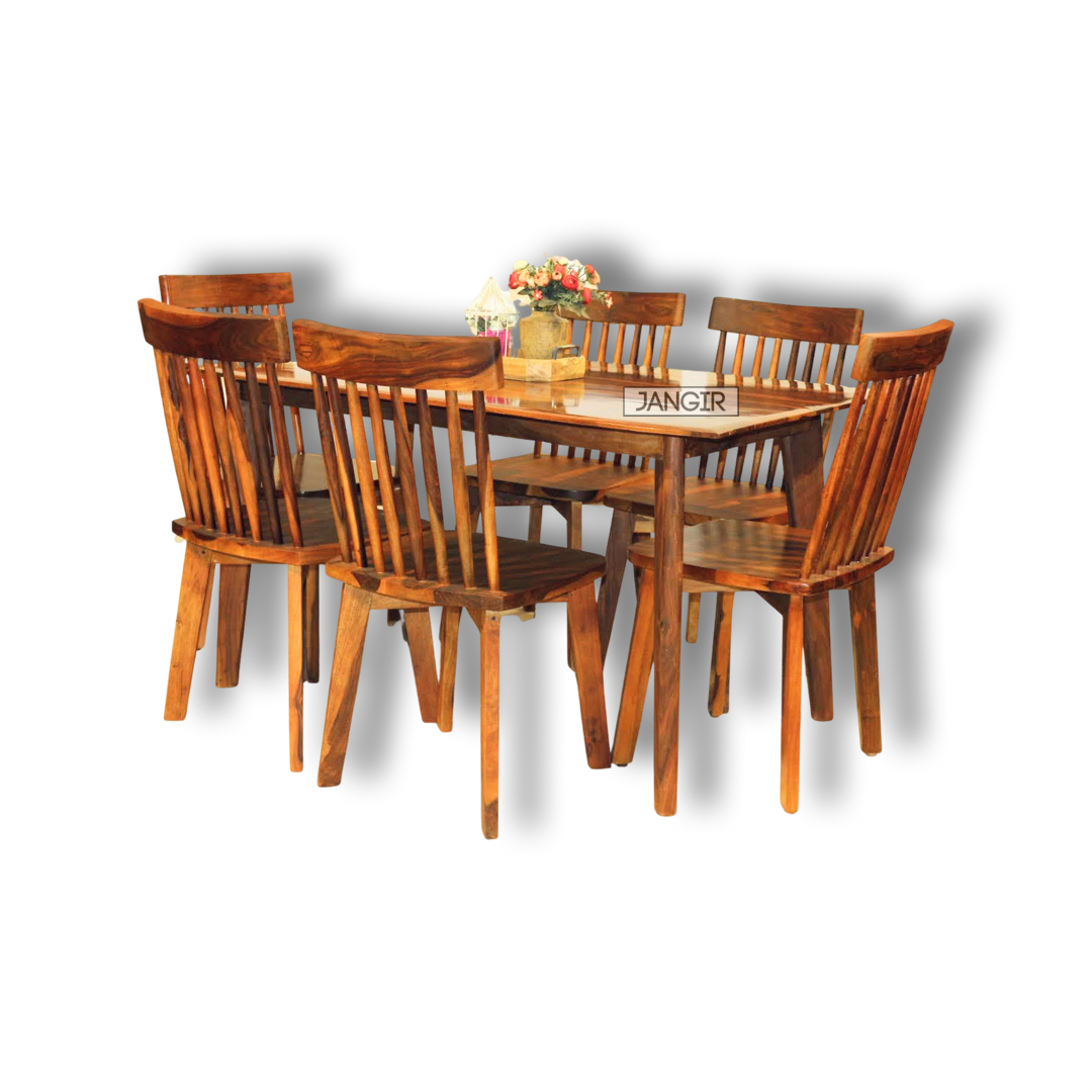 Upgrade  your dining space with our beautiful Alee Dining Set, crafted with Sheesham wood. Transform your space with this modern dining table set ! Buy online or in Bangalore now.