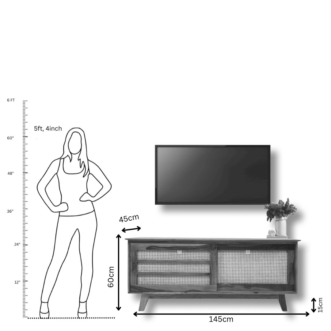 Natural Cane Weaved Solid Wood TV Unit,Cane Weaved tv unit, tv unit, tv stand, tv cabinet, designer tv stand, tv table, tv table stand, wooden tv stand, wooden tv unit, led tv stand, modern tv stand, modern tv unit, tv showcase