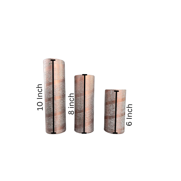 Distressed Copper cylinder vases set