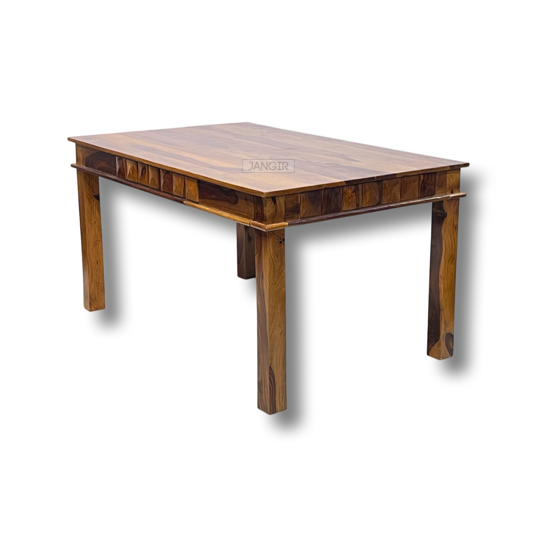 Elevate your dining room with our modern diamond dining set, made with sheesham wood. Buy six & four seater modern wooden dining tables near you in Bangalore!