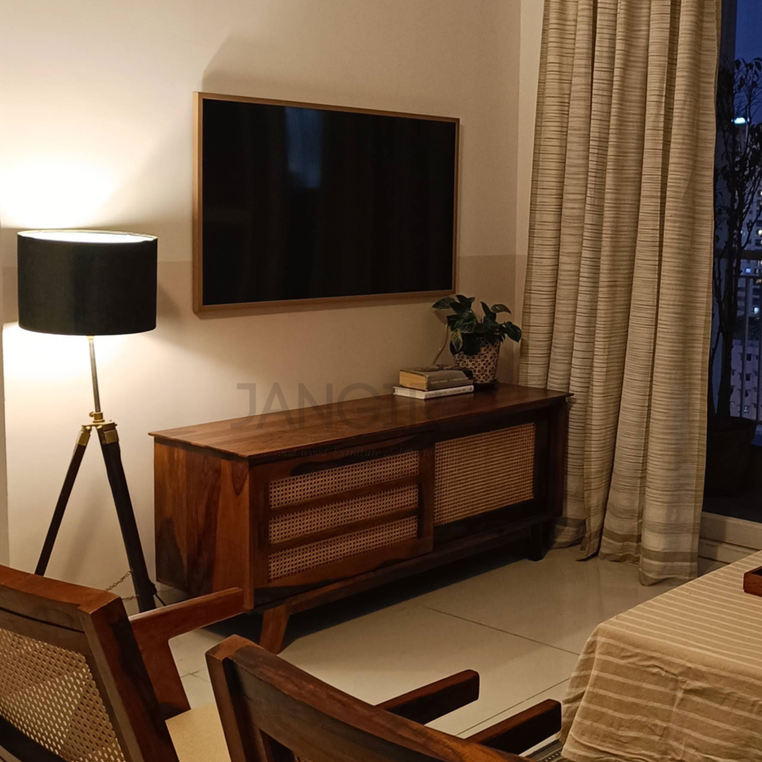 Natural Cane Weaved Solid Wood TV Unit, Cane Weaved tv unit, tv unit, tv stand, tv cabinet, designer tv stand, tv table, tv table stand, wooden tv stand, wooden tv unit, led tv stand, modern tv stand, modern tv unit, tv showcase