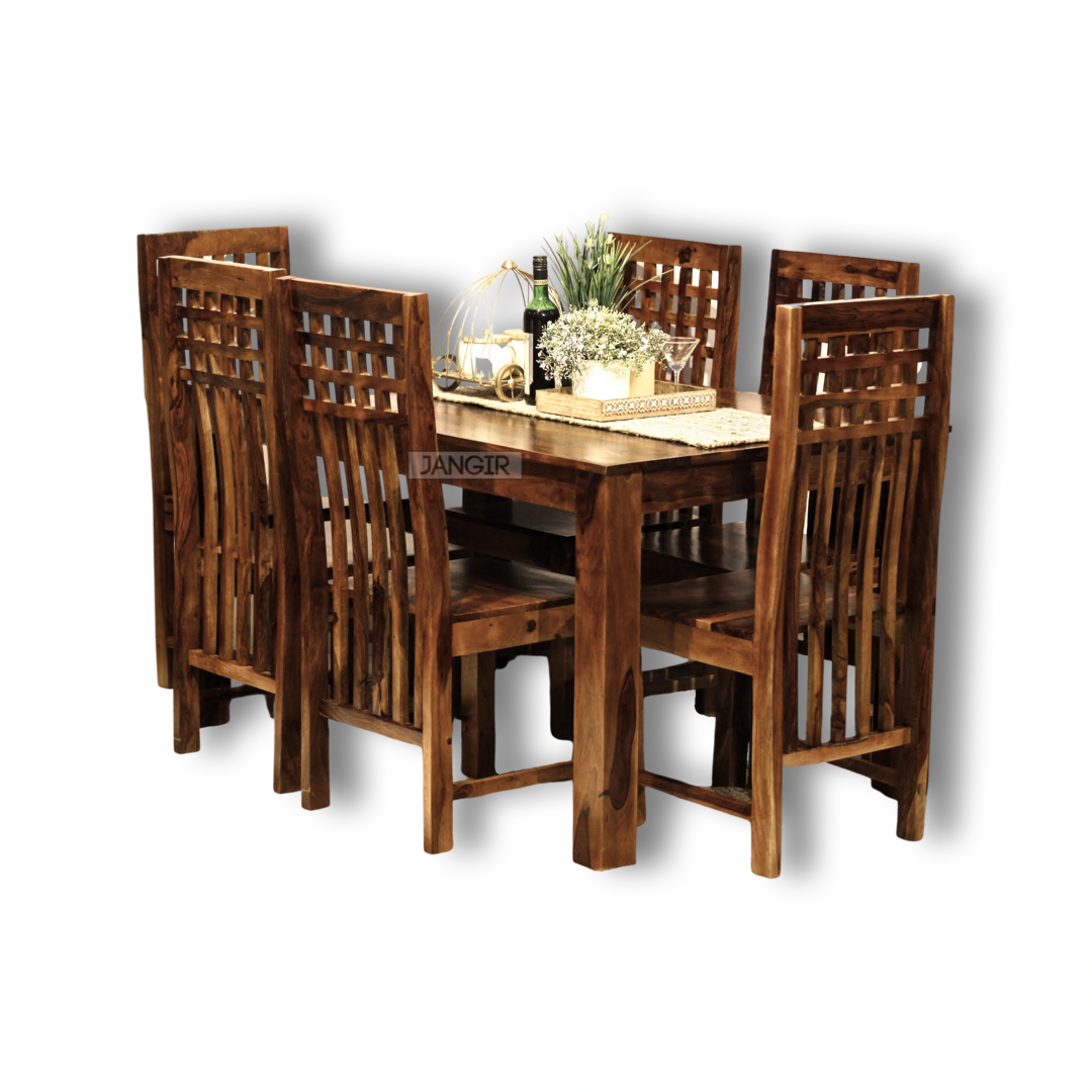 Elevate your dining experience with our Avan Solid Wood Dining Set Six Seater, made with sheesham wood. Shop Budget friendly dining table near you in Bangalore!