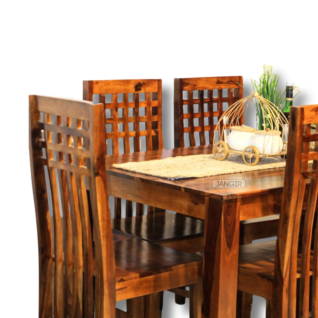 Elevate your dining experience with our Avan Solid Wood Dining Set Six Seater, made with sheesham wood. Shop Budget friendly dining table near you in Bangalore!