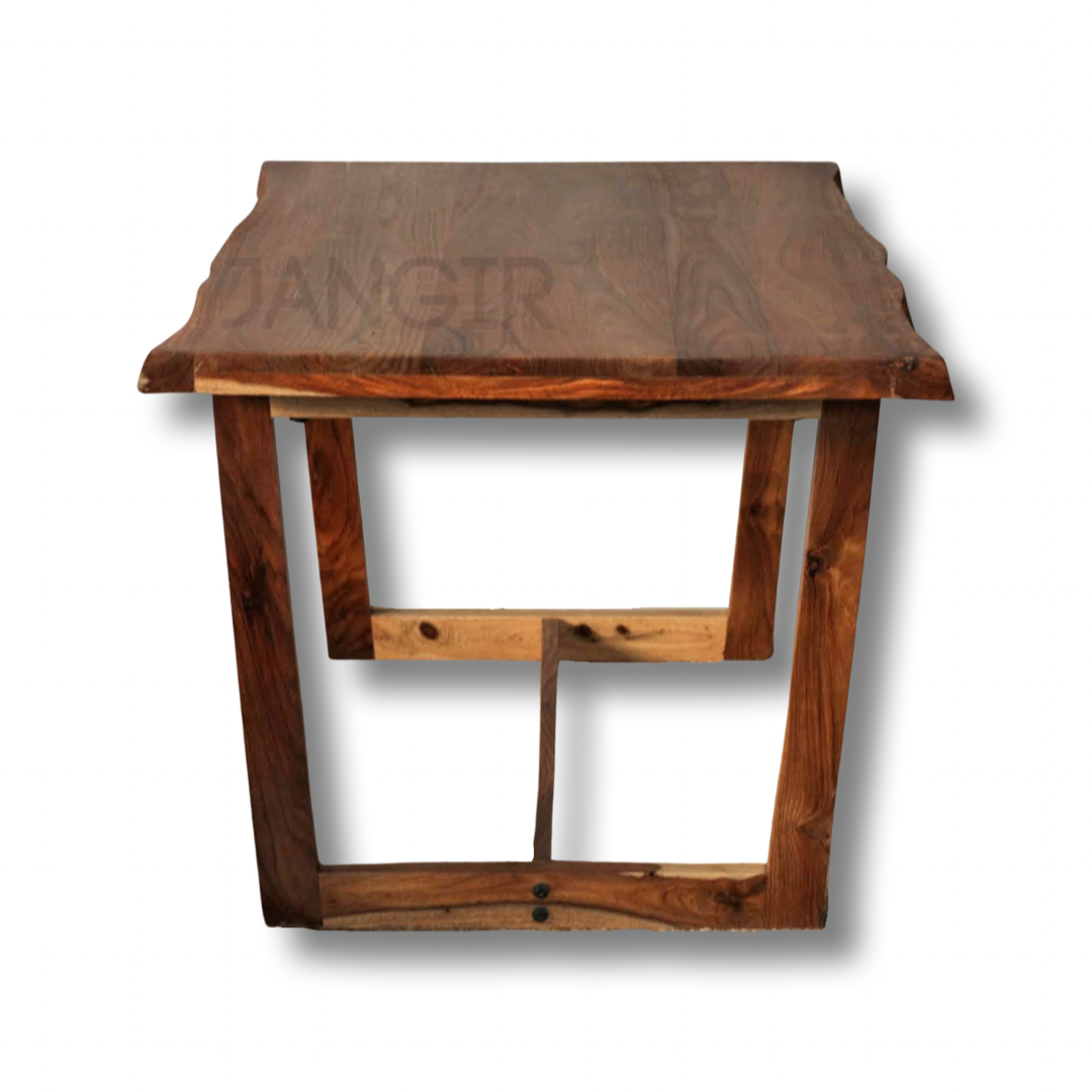 Elevate your dining room with Our sheesham wood made Alexa Live edge Dining Table Set with designer chairs. Buy Luxury six seater dining table today !
