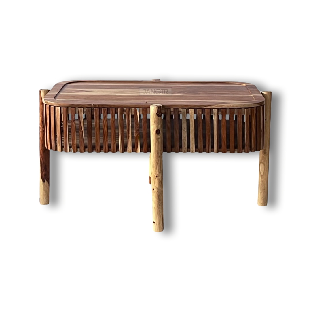 Elevate your space with our sheesham wood Silver grills coffee table with storage. Shop our designer center tables near you in Bangalore