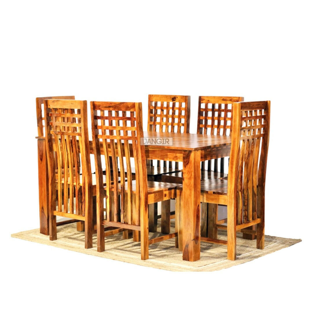Elevate your dining room with our sheesham wood Avan Solid Wood Dining Table Set Six and four Seater. Buy budget friendly dining tables near you in Bangalore