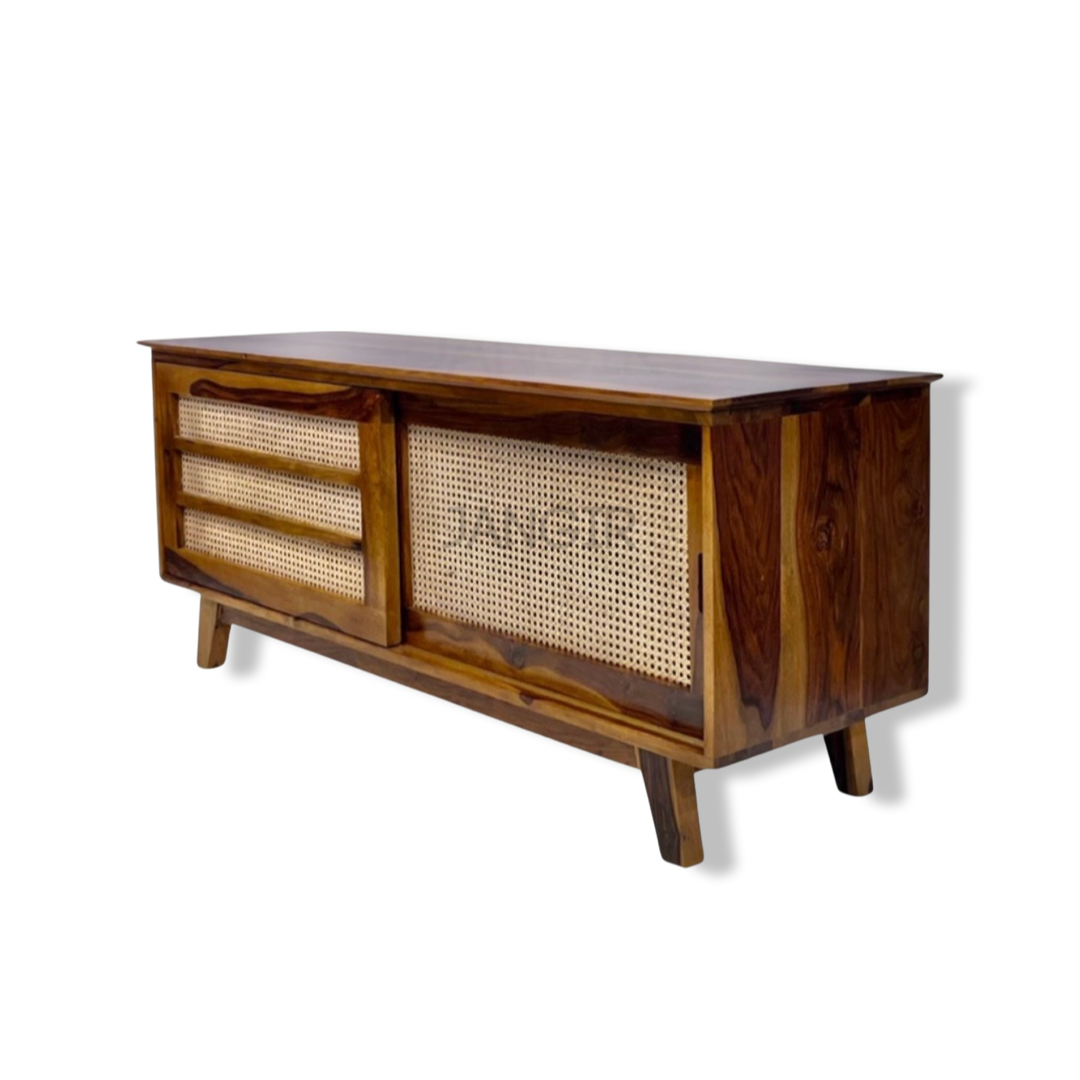 Natural Cane Weaved Solid Wood TV Unit, Cane Weaved tv unit, tv unit, tv stand, tv cabinet, designer tv stand, tv table, tv table stand, wooden tv stand, wooden tv unit, led tv stand, modern tv stand, modern tv unit, tv showcase