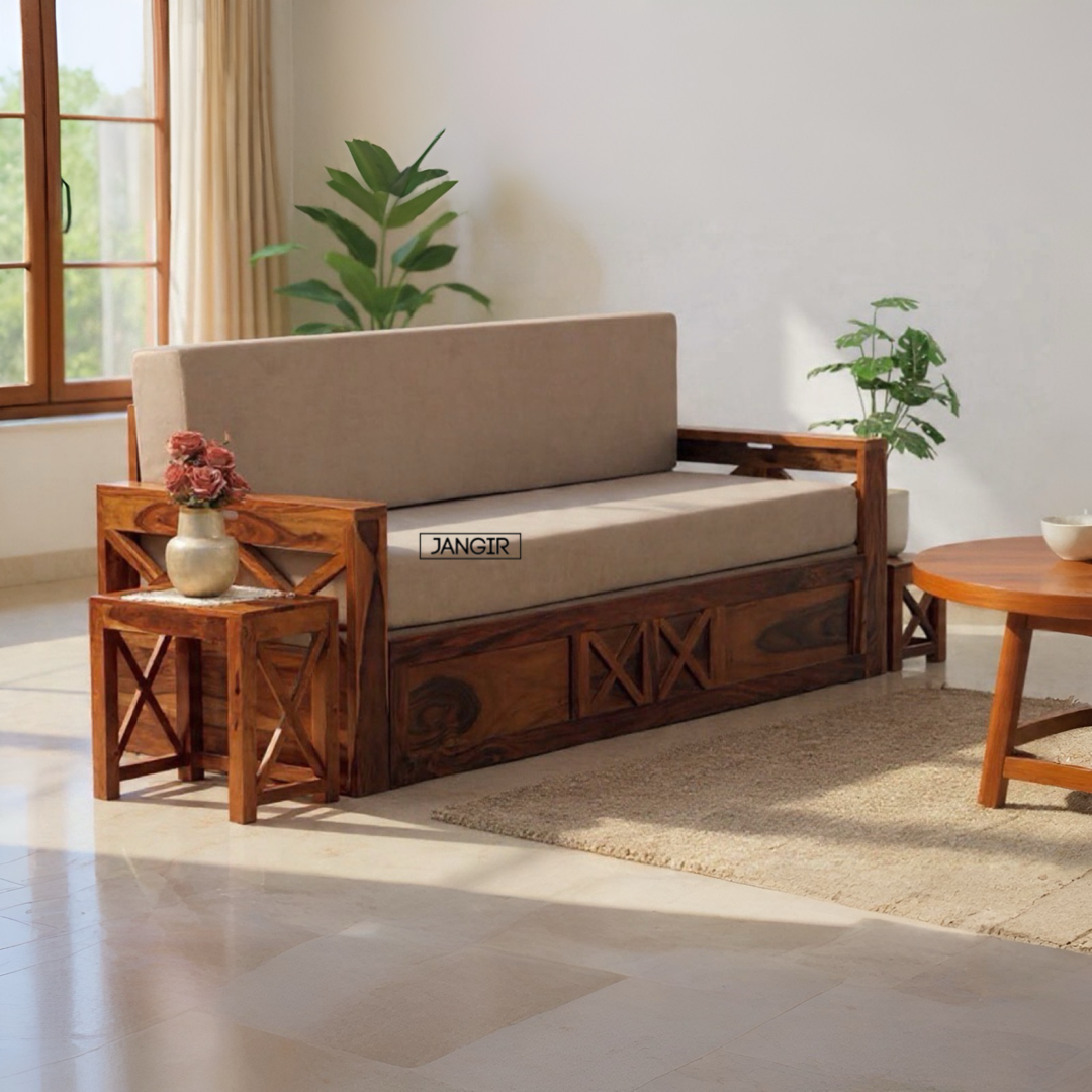 Max Sheesham Wood Sofa cum Bed.