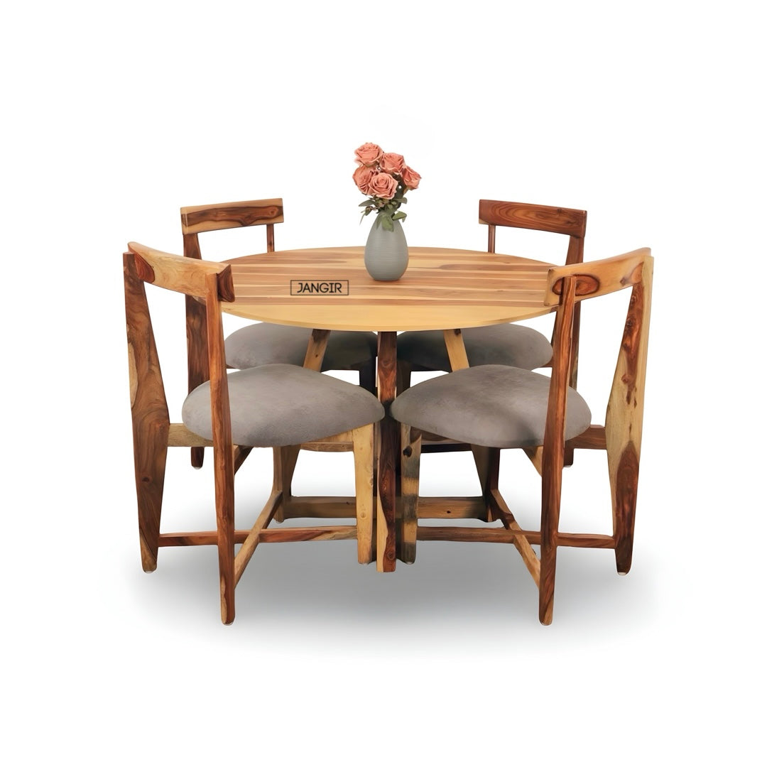 Elevate your dining space with the durable Sheesham Wood Round Table Set. Shop now for timeless elegance and quality near you in Bangalore