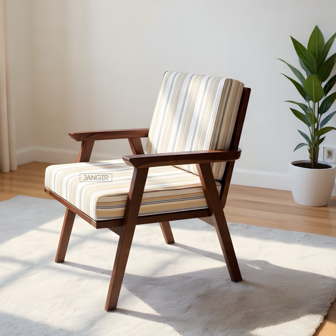 Enhance your home with our Venus Solid Wood Arm Chair, crafted from Sheesham wood & premium upholstery. Buy Easy Chair And Sofa Chair near you in Bangalore