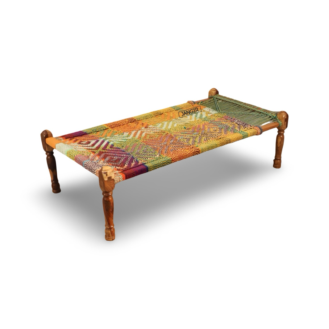 Discover our Multi Colour Charpai, made with sheesham wood. Buy authentic Rajasthani designs wooden charpai bed and Khatiya online near you at best price!