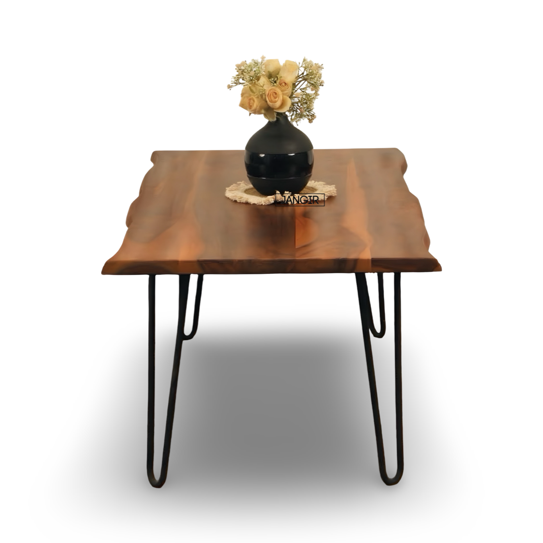 Discover the Wire Live Edge Coffee Table—solid sheesham with metal legs. Elevate your living space today!
