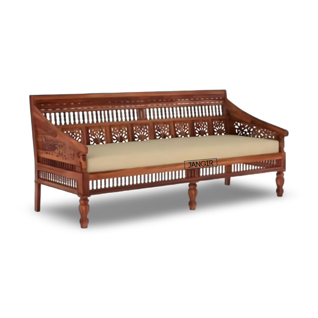 Discover the timeless beauty of our white rustic carved sofa. Made with sheesham wood, Adds elegance and charm to your living space with Antique Carved Sofa Set