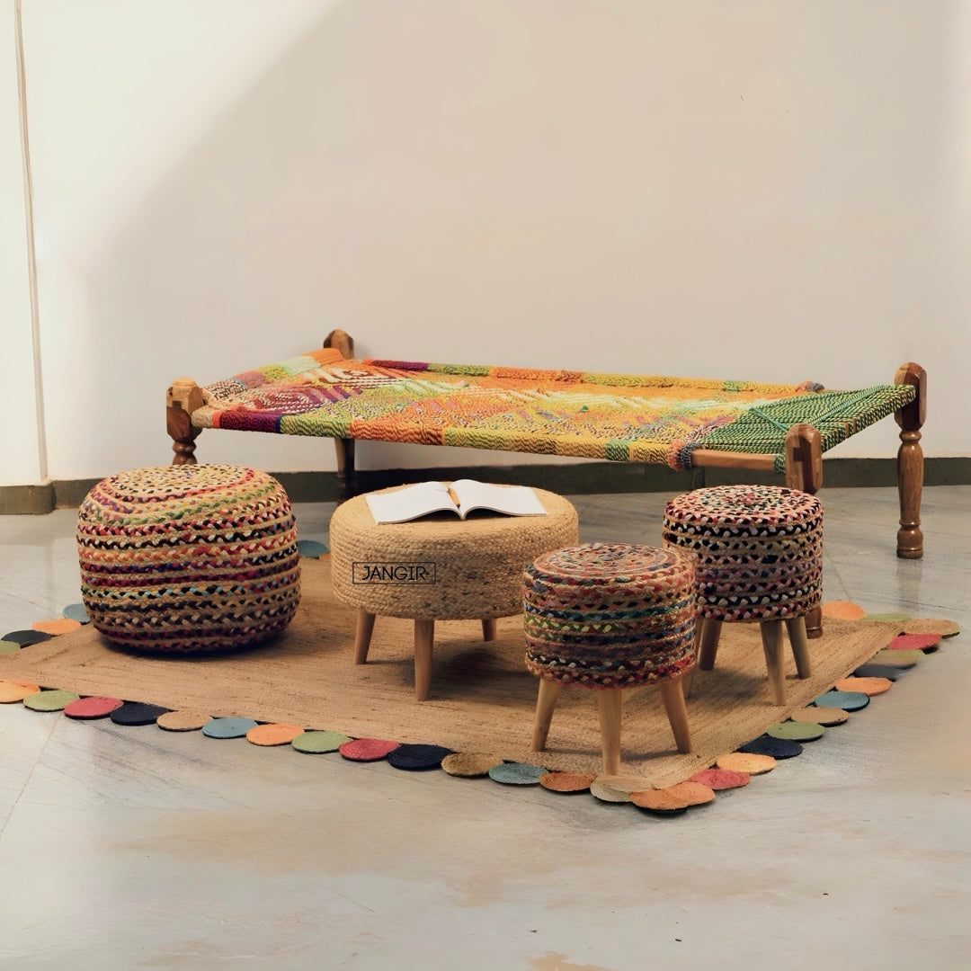 Discover our Multi Colour Charpai, made with sheesham wood. Buy authentic Rajasthani designs wooden charpai bed and Khatiya online near you at best price!