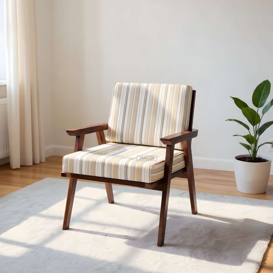 Enhance your home with our Venus Solid Wood Arm Chair, crafted from Sheesham wood & premium upholstery. Buy Easy Chair And Sofa Chair near you in Bangalore