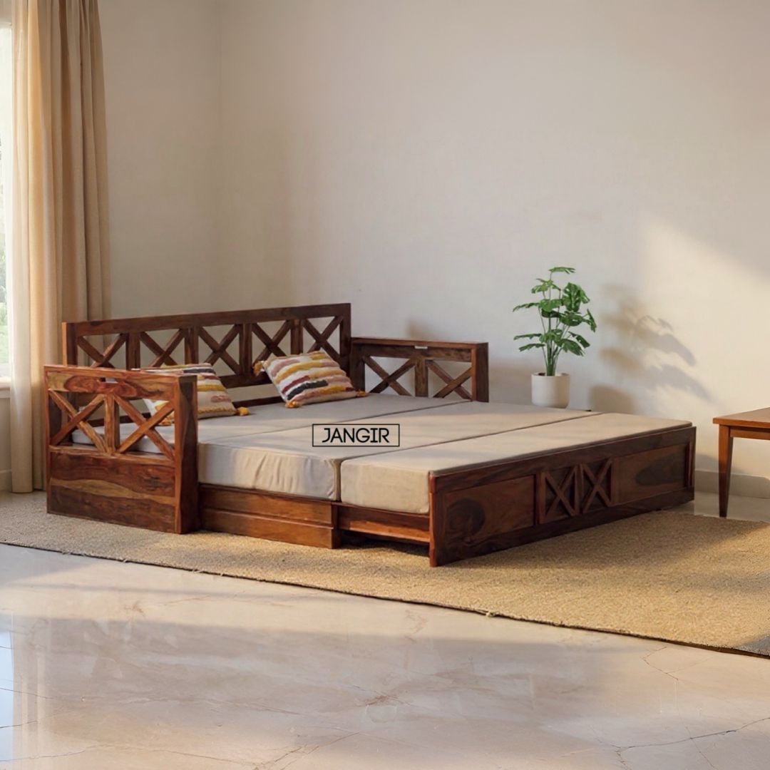 Max Sheesham Wood Sofa cum Bed.