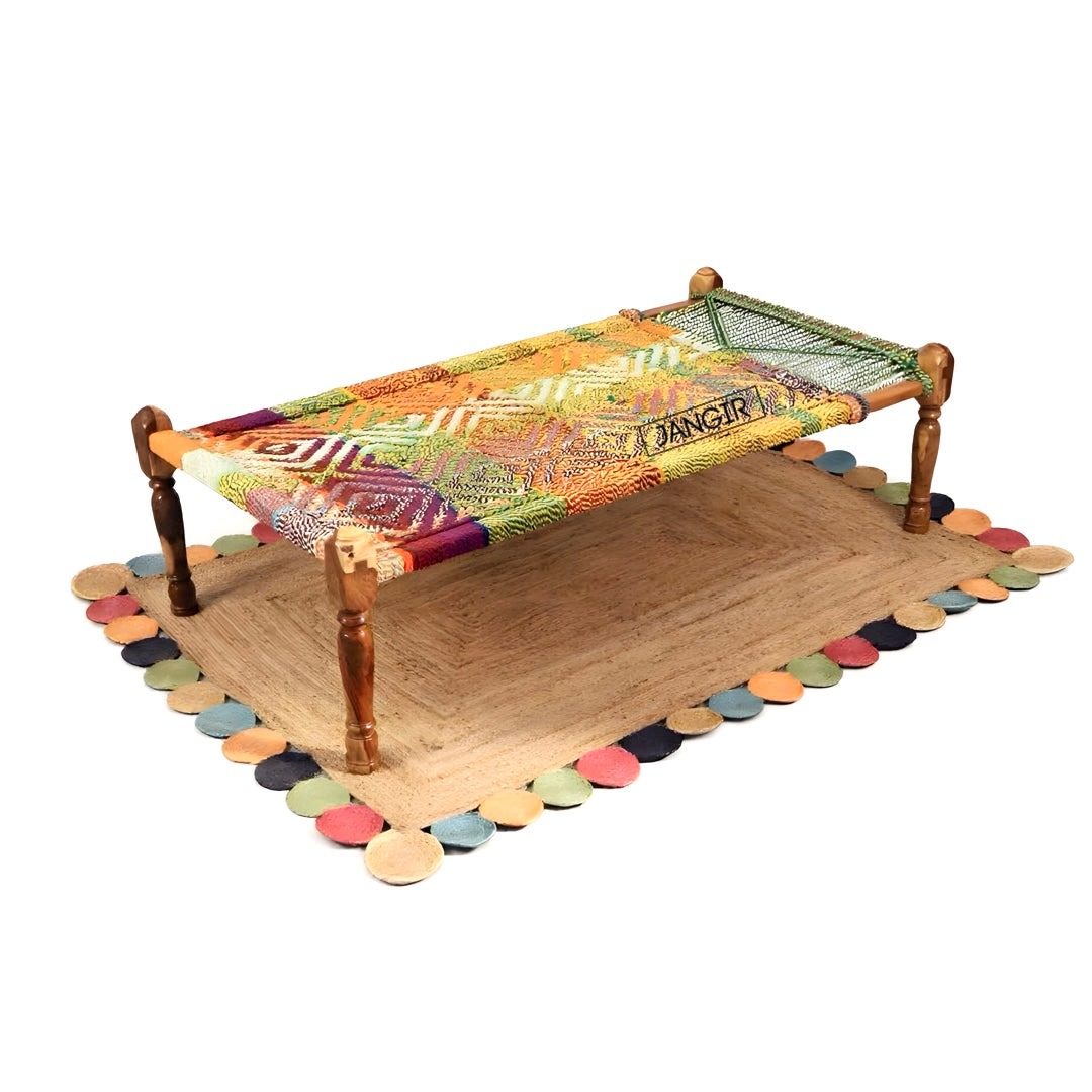 Discover our Multi Colour Charpai, made with sheesham wood. Buy authentic Rajasthani designs wooden charpai bed and Khatiya online near you at best price!