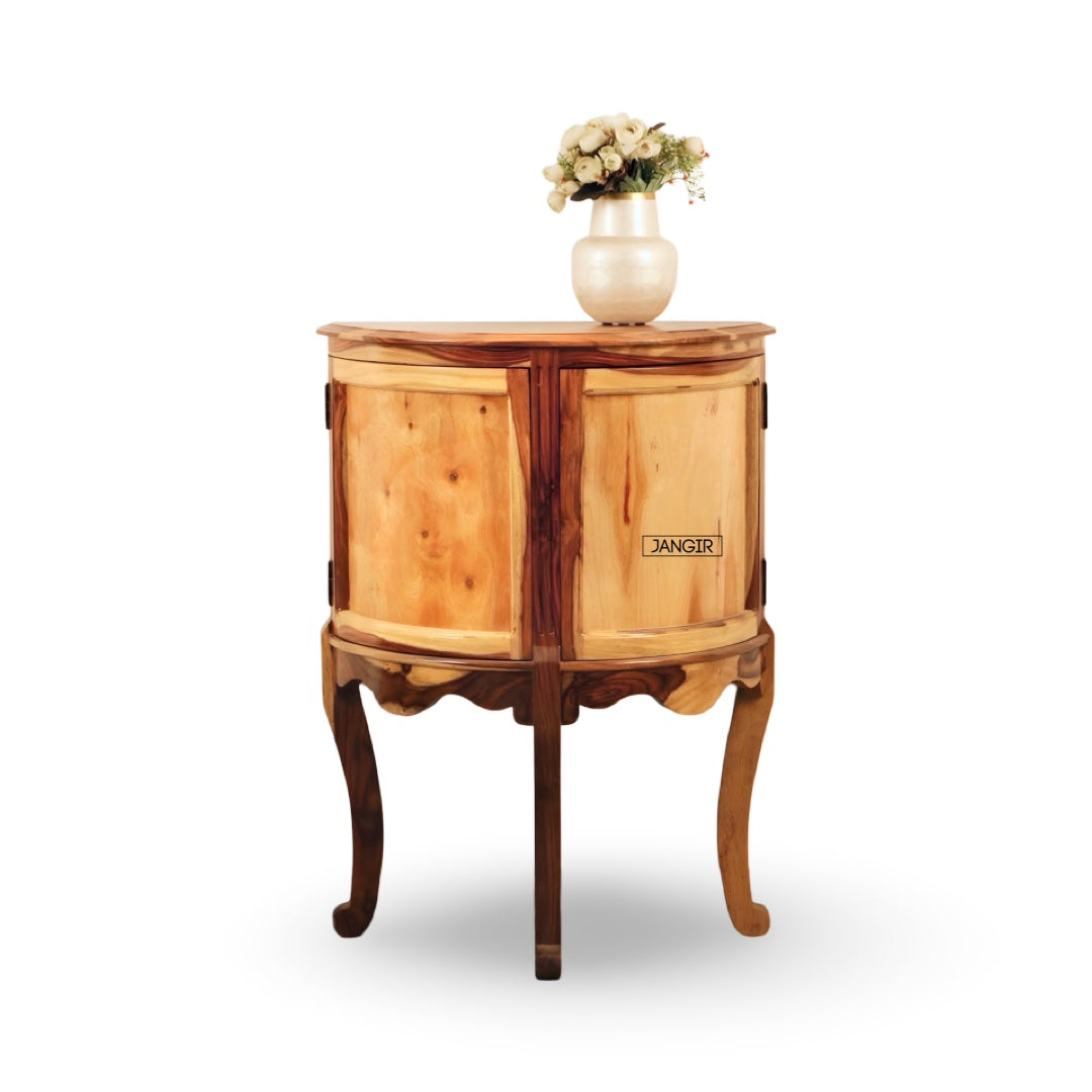 Add charm in living room with our sheesham wood Half Moon Rustic Wood Console Table. Buy console table with storage for entryway, hallway near you in Bangalore
