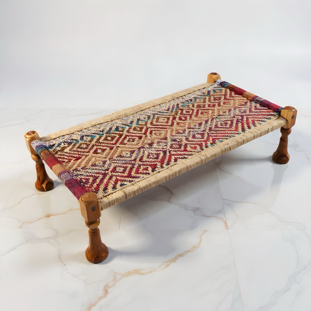 Explore our Natural Jute Weave Charpai Bed, sheesham wood made. Buy wooden charpai khatiya for living, balcony and outdoor online or near you in Bangalore