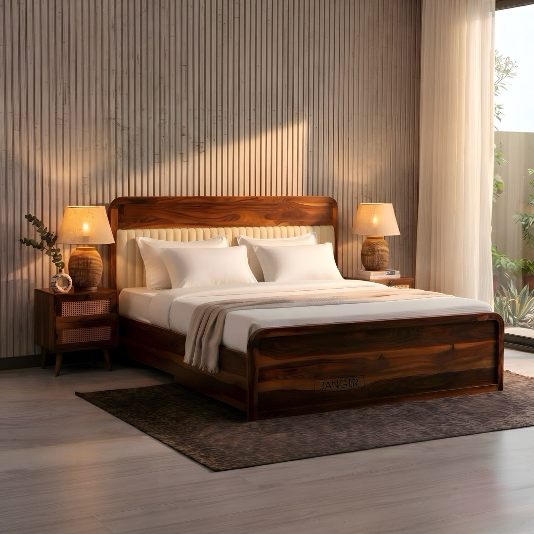 Liner Sheesham Wood Storage Bed