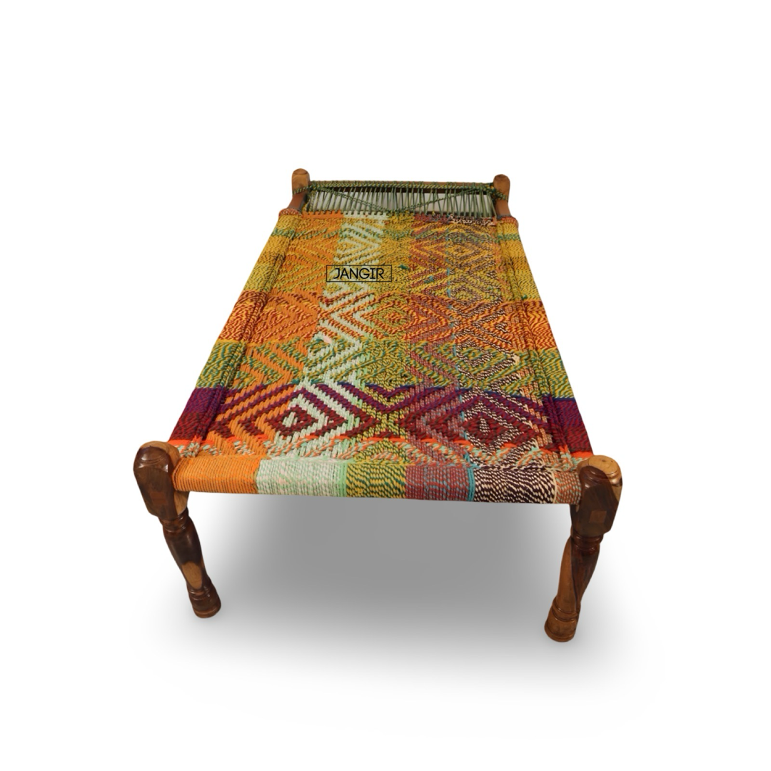 Discover our Multi Colour Charpai, made with sheesham wood. Buy authentic Rajasthani designs wooden charpai bed and Khatiya online near you at best price!