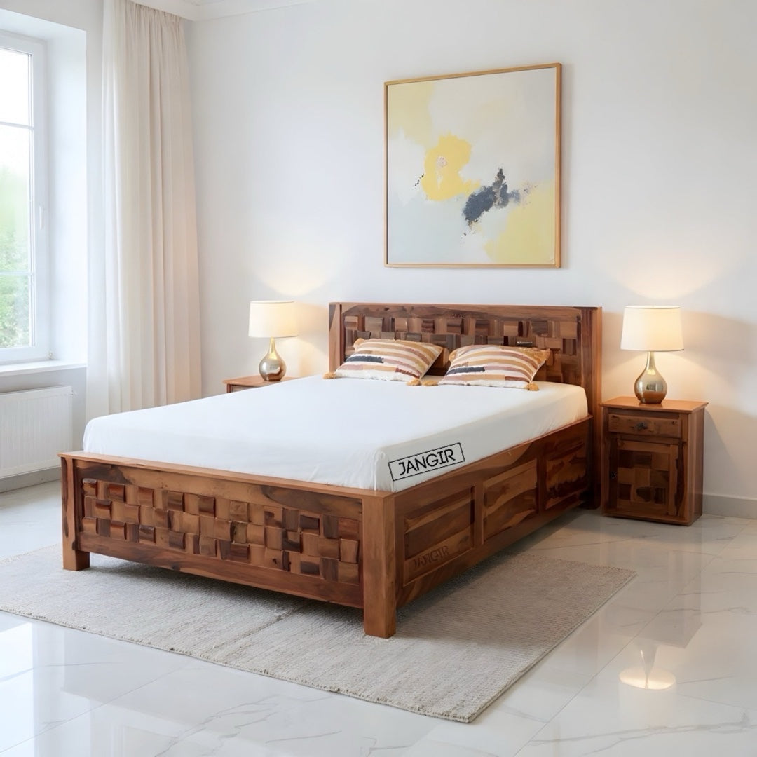 Niwar Solid Wood Storage Bed