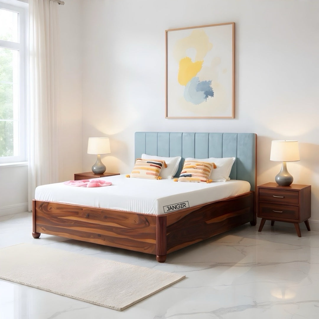 Edge Less Solid Wood Storage Bed