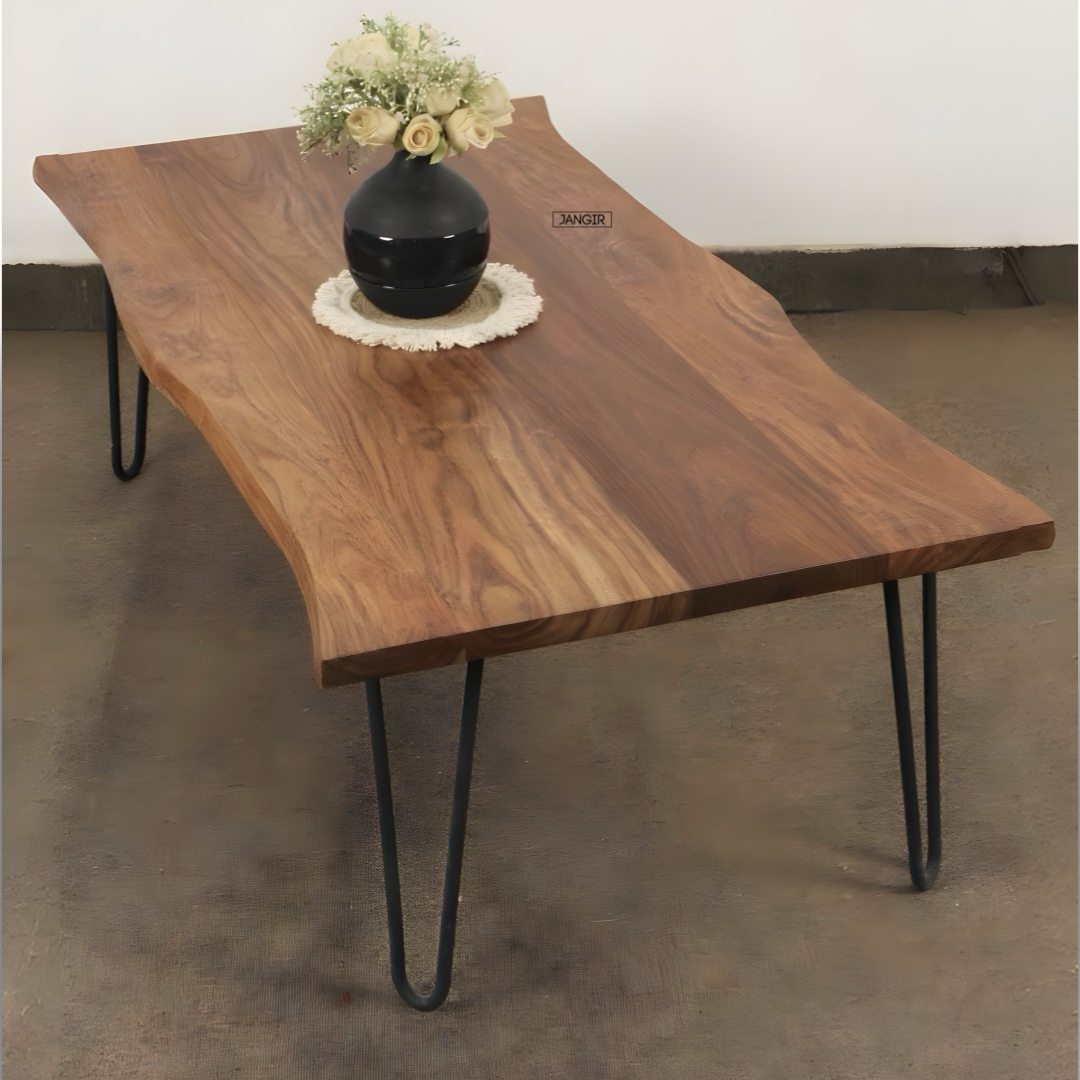 Upgrade your living room with the Wire Premium Live Edge Coffee Table! Shop today Stylish and sturdy wooden center tables near you in Bangalore