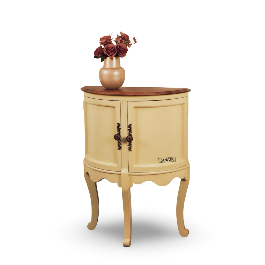 Add charm in living room with our sheesham wood Half Moon Rustic Wood Console Table. Buy console table with storage for entryway, hallway near you in Bangalore