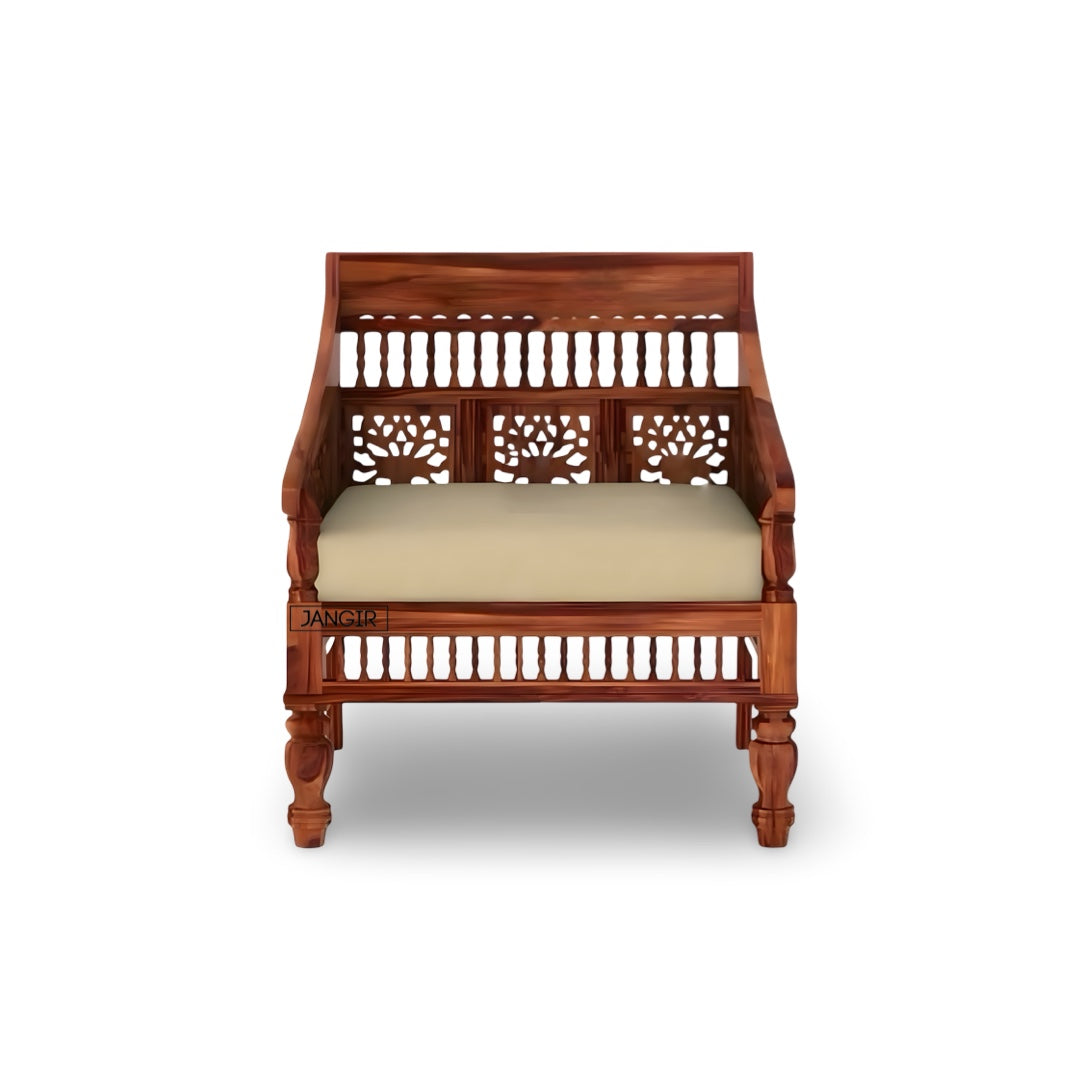 Discover the timeless beauty of our white rustic carved sofa. Made with sheesham wood, Adds elegance and charm to your living space with Antique Carved Sofa Set