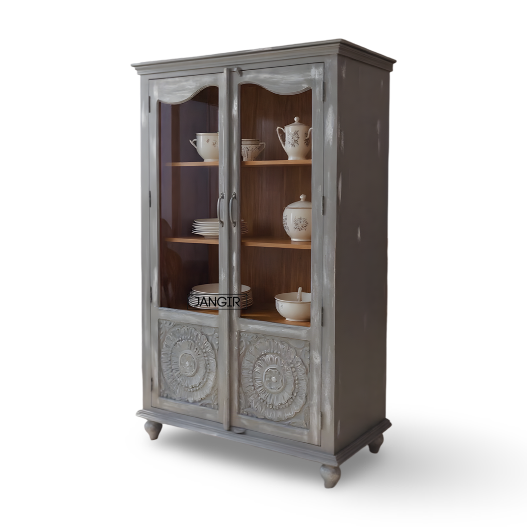 Ramgarh Carved Rustic Crockery Unit