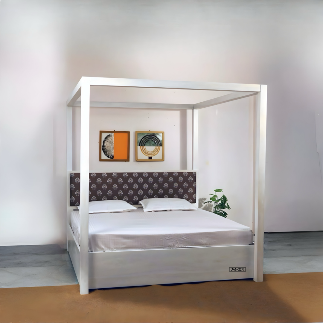 Upgrade your bedroom with our the sturdy, stylish Reir Sheesham Poster Bed! Shop Sheesham wood made queen and king size four poster beds near you in Bangalore!